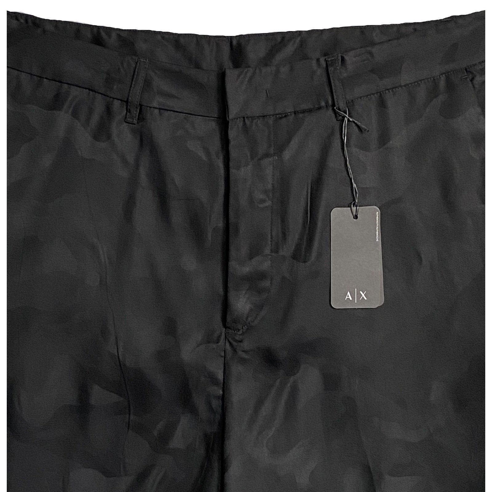 Armani Exchange Shorts Men's 34W Black Camo Lyocell Shorts 9" Inseam NEW