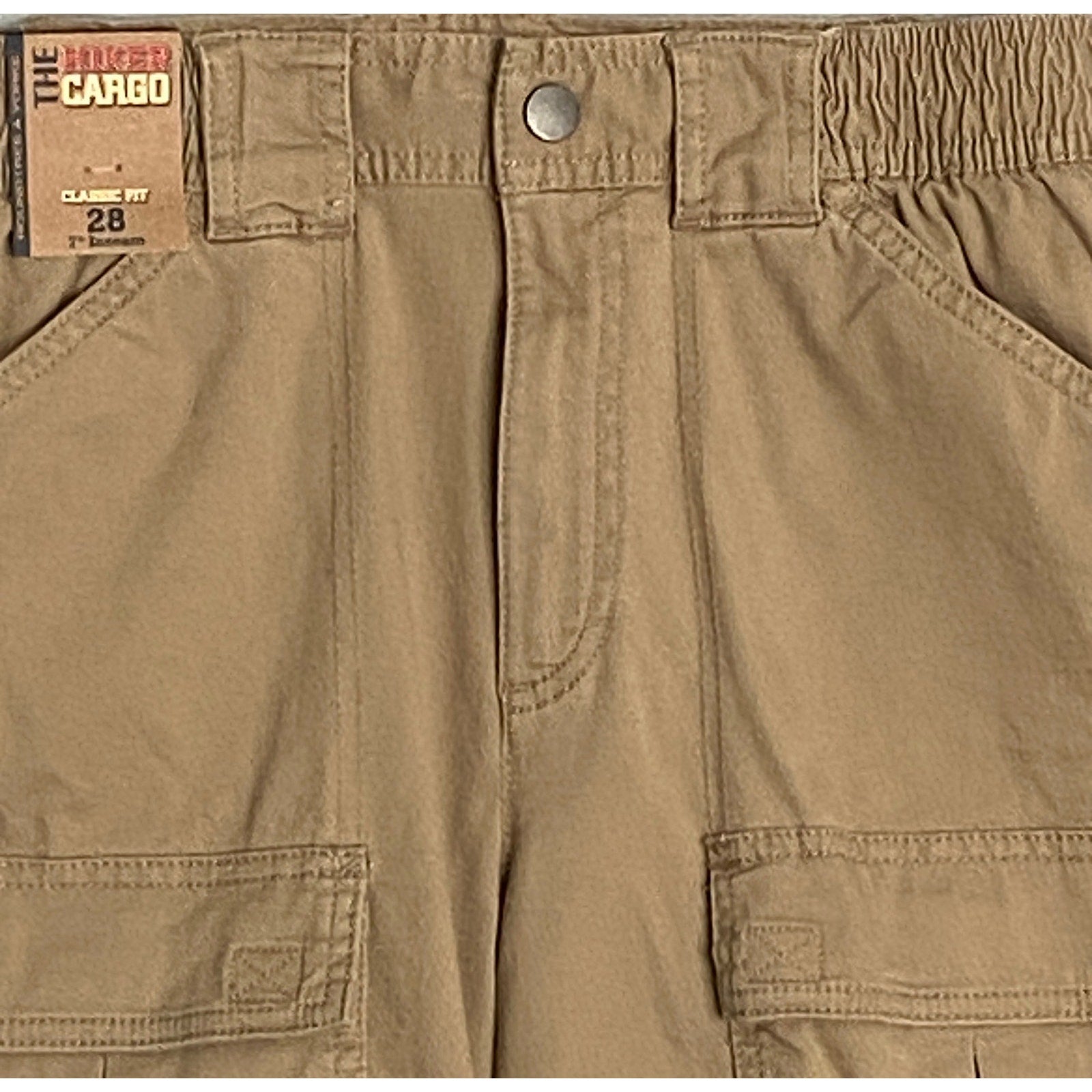 Roundtree & Yorke Shorts Men's 28W Cargo Shorts Classic Fit 7" Inseam Tan