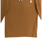 Psycho Bunny Henley T-Shirt Men's Medium Long Sleeve Chest Pocket Toasted Coconut