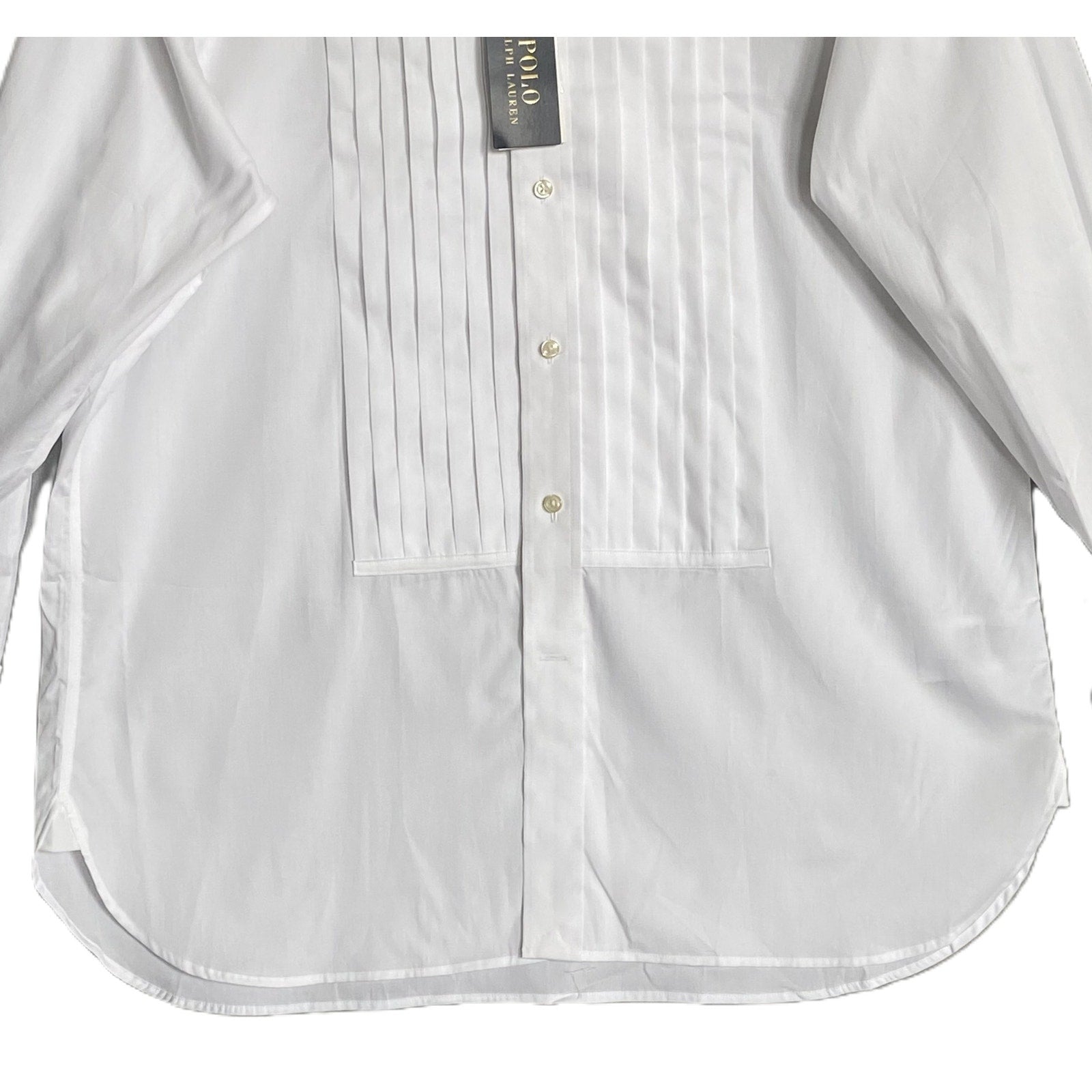 Polo Ralph Lauren Shirt Men's Large 16.5 32/33 Tuxedo Shirt Stretch White