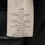 Nautica Men's 44 Long Overcoat Double-Breasted Wool Blend Lined Solid Black