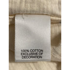 Daniel Cremieux Shirt Men's Large Long Sleeve Polo Shirt Cream Blue Stripe