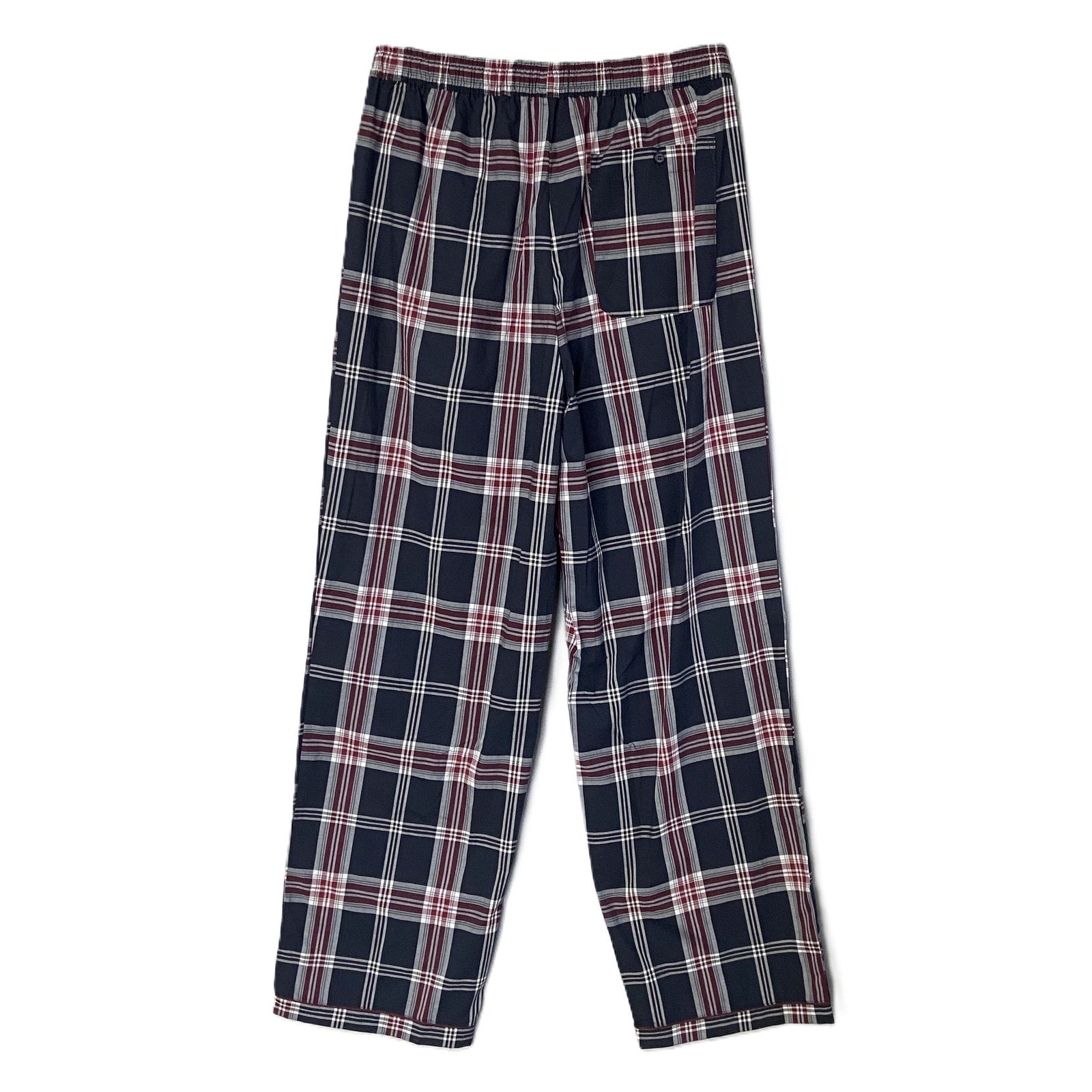 Ted Baker Sleep Pant Men's Small Woven Cotton Drawstring Pockets Black Plaid