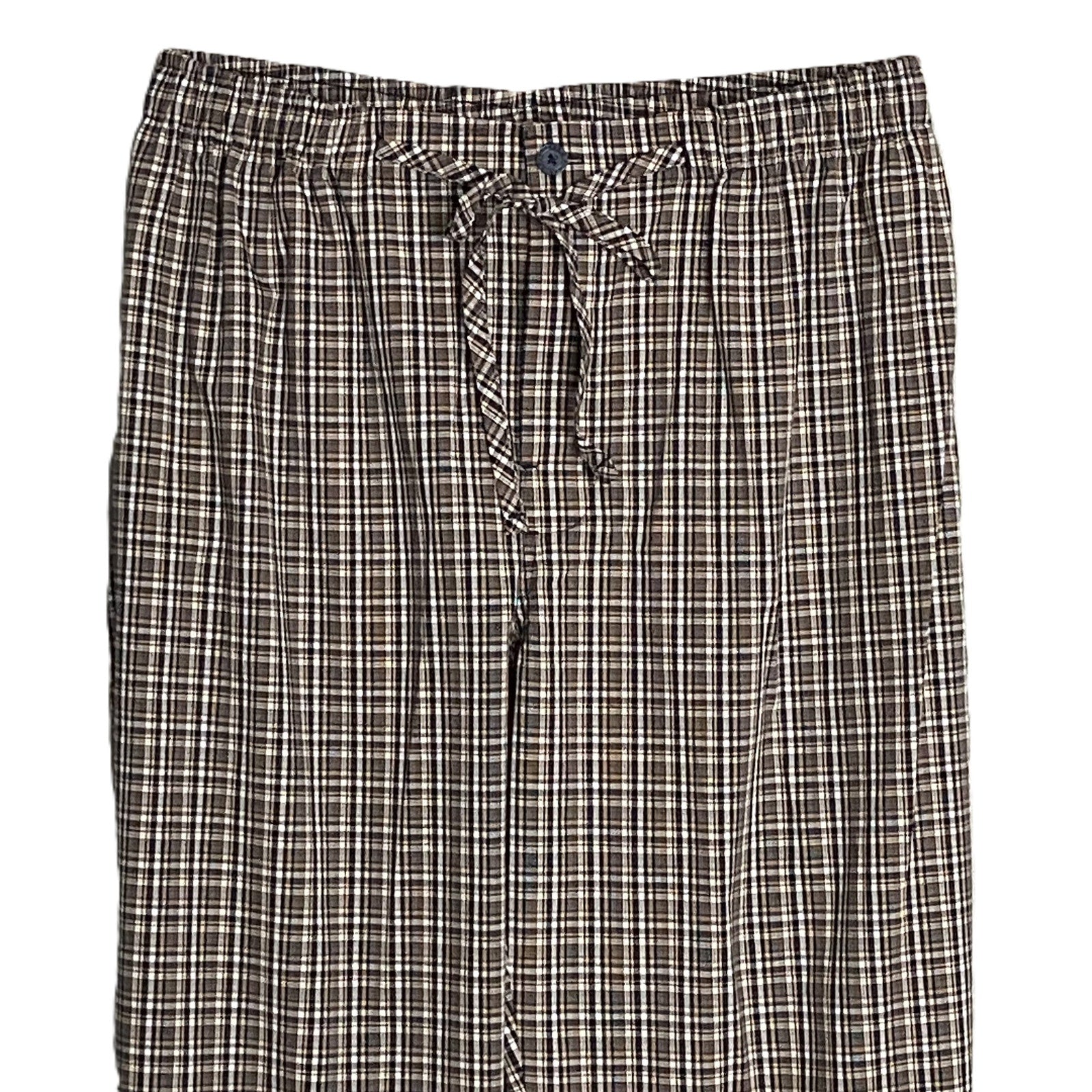 Hart Schaffner Marx Sleepwear Men's Large Pajama Set Brown Plaid