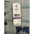 Tommy Bahama Henley Men's XXL Short Sleeve "Soleil Stripe Henley" Overcast