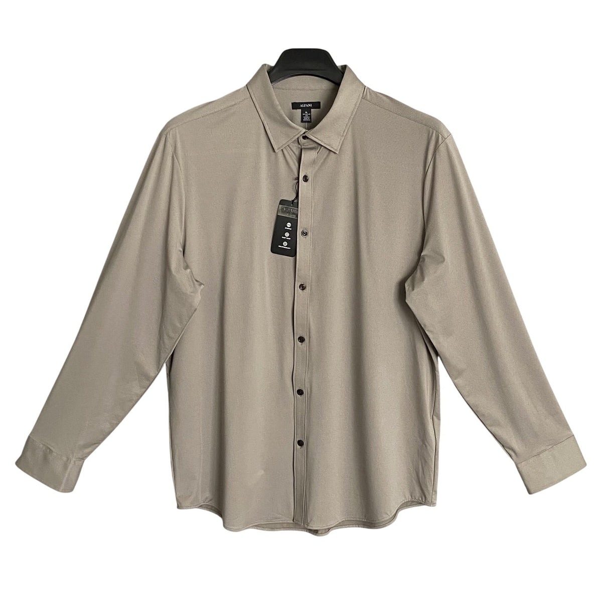 Alfani Alfatech Dress Shirt Men's XL Long Sleeve Button-Up Nylon Stretch