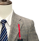 Tommy Hilfiger Men's 36 Regular Suit Jacket Modern Fit Wool Grey Camel Plaid