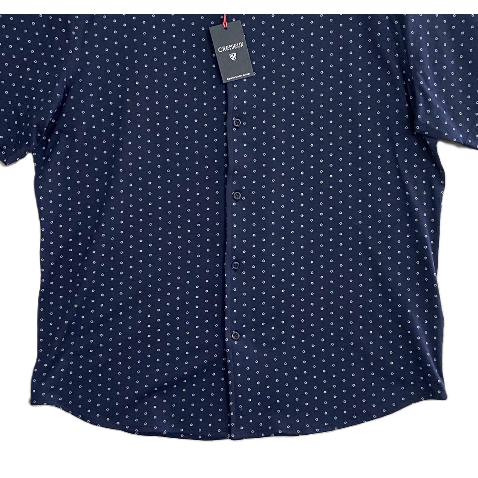 Daniel Cremieux Shirt Men's Large Short Sleeve Button-Up Supima Cotton Blue