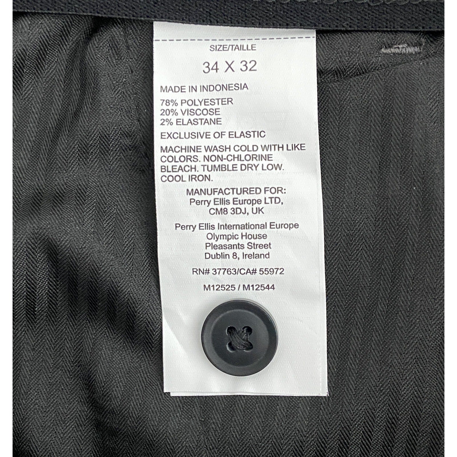 Perry Ellis Portfolio Pants Men's 34x32 Slim Fit Dress Pant Charcoal Gingham