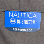 Nautica Ceylon Dress Pant Men's 42x32 Flat Front Active Stretch Dark Grey