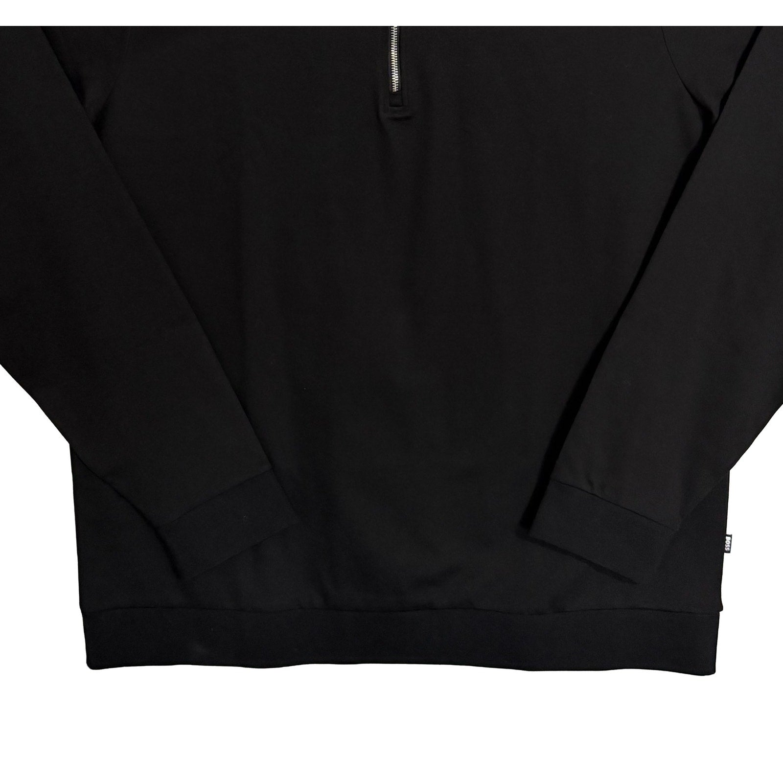 Boss Half-Zip Pullover Men's 2XT Mercerized Cotton Stand Collar Solid Black