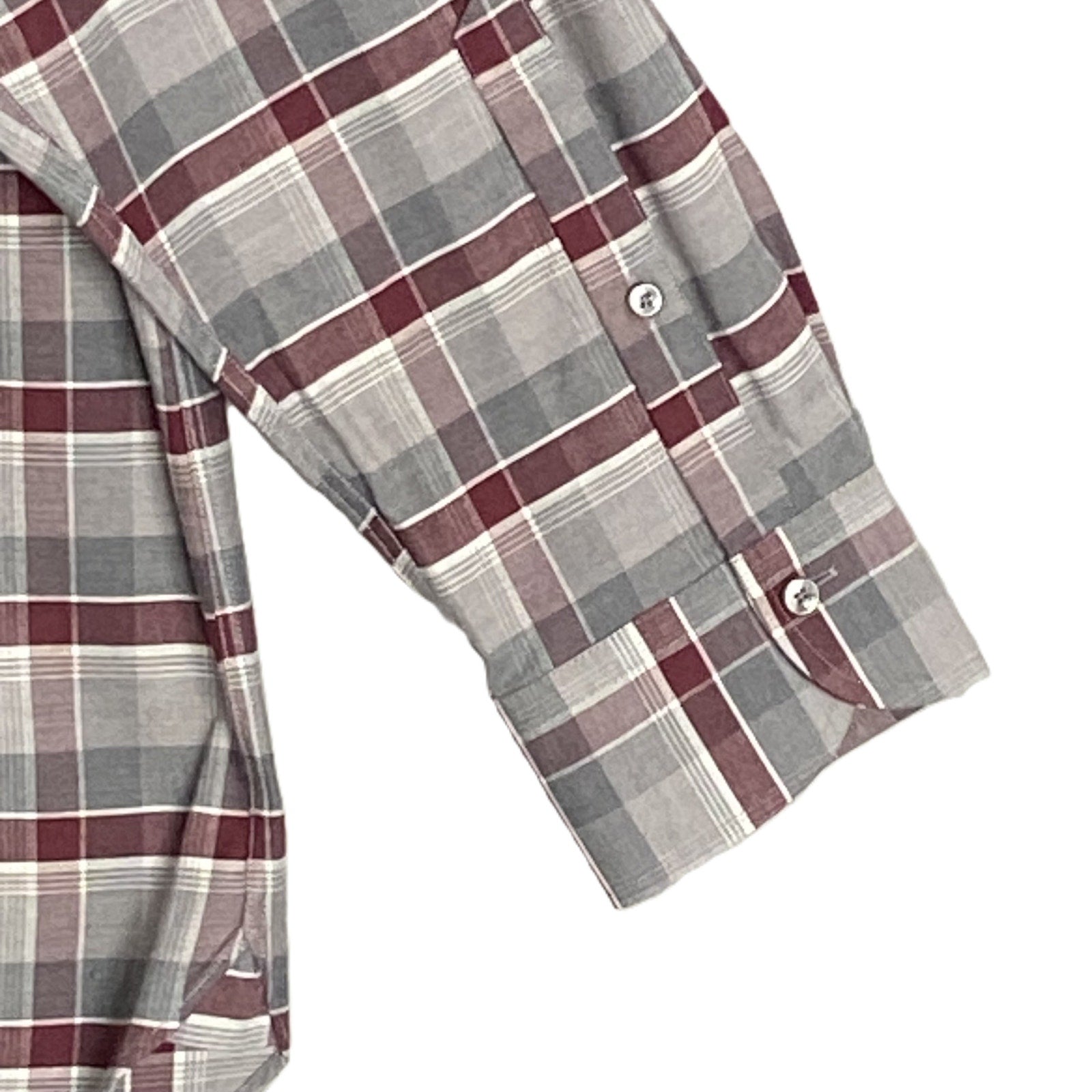 Daniel Cremieux Shirt Men's XXL Supima Cotton Cashmere Blend Gray/Wine Check