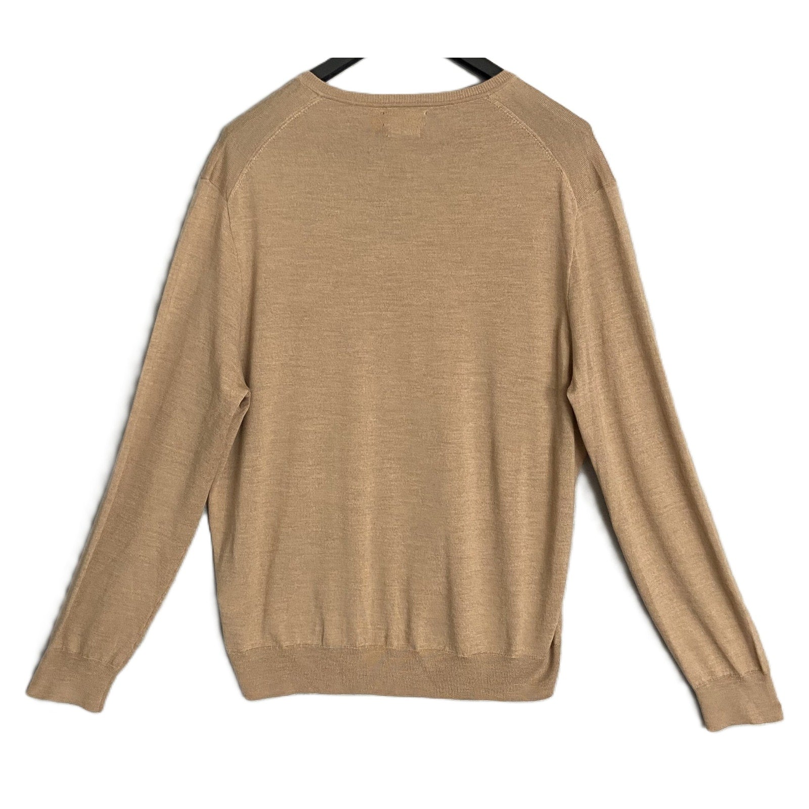 Polo Ralph Lauren Men's XXL V-Neck Sweater Merino Wool Brown