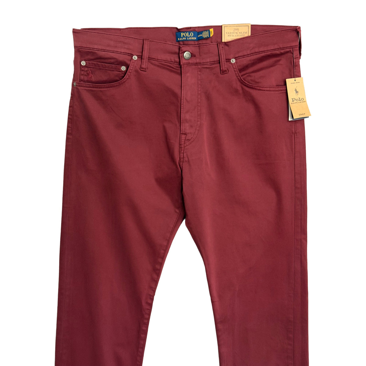 Polo Ralph Lauren Pants Men's 36T"x36" Varick Slim Straight 5-Pocket Red