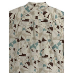 prAna Stimmersee Shirt Men's Large Slim Fit Short Sleeve Almond Geo