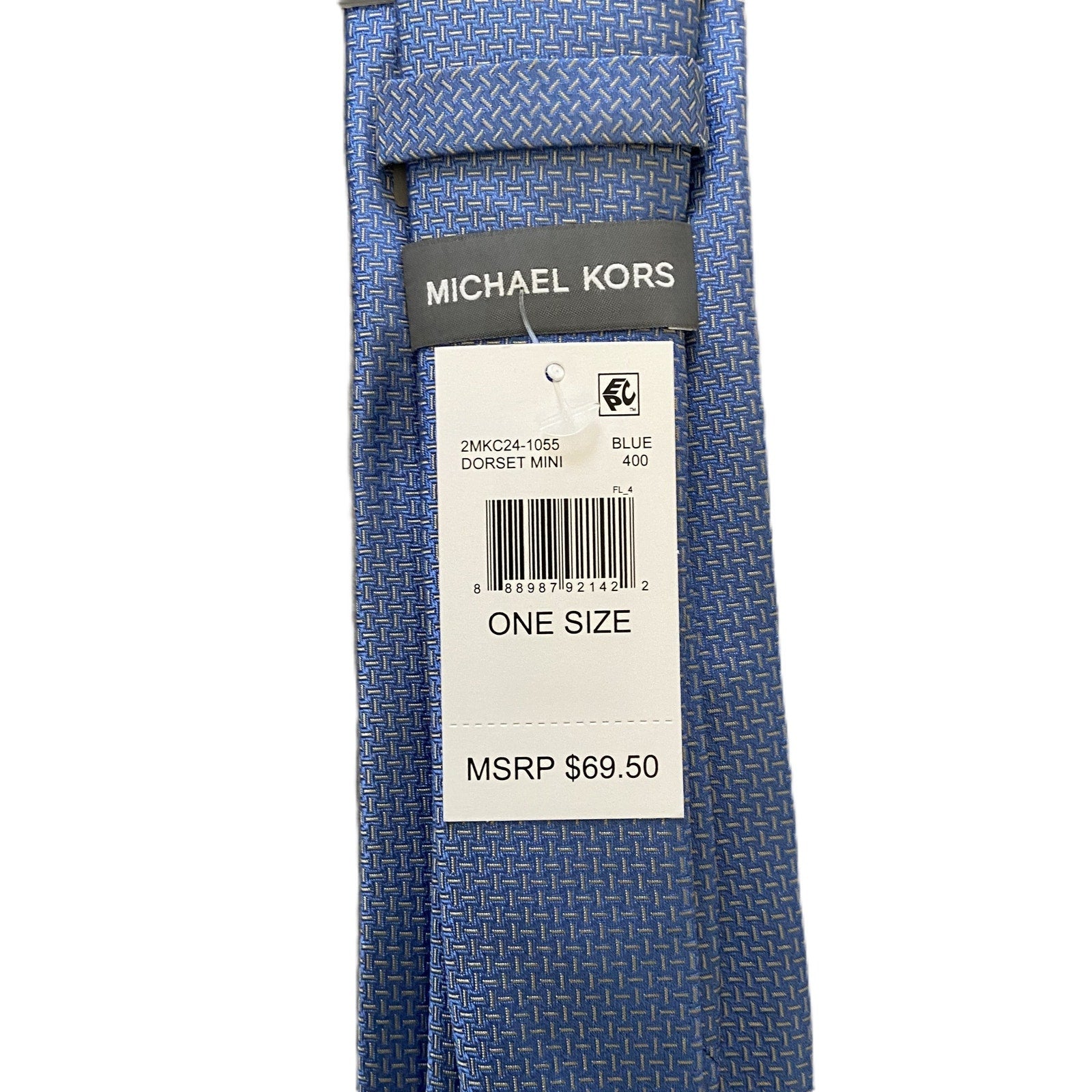 Michael Kors Necktie 3" Blue Dorset Mini Standard Length Silk Blend