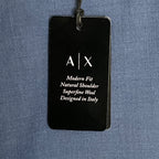 Armani Exchange Dress Pant Men's 30W Flat Front Raw Hem Stretch Wool Blue