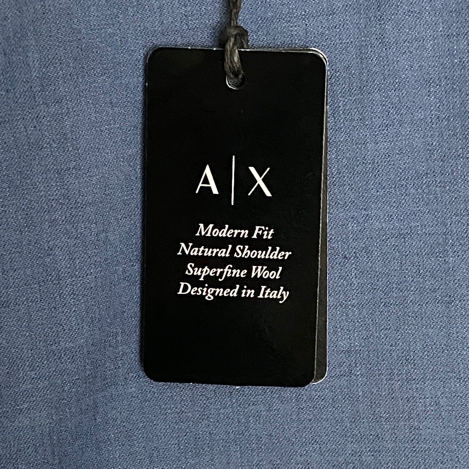 Armani Exchange Dress Pant Men's 30W Flat Front Raw Hem Stretch Wool Blue