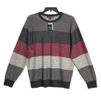 Daniel Cremieux Pullover Sweater Men's XXL Fine Merino Wool Gray Burgundy