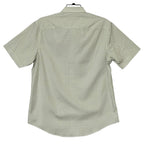 Quieti Casual Shirt Men's Large Short Sleeve Button-Down Cotton Green Check