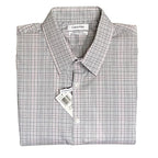 Calvin Klein Shirt Men's XL Stain Shield Extra Slim Fit Long Sleeve Plaid