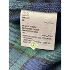 Club Room Men's Robe Size L/XL Plaid Shawl Collar Flannel Robe Navy/Green