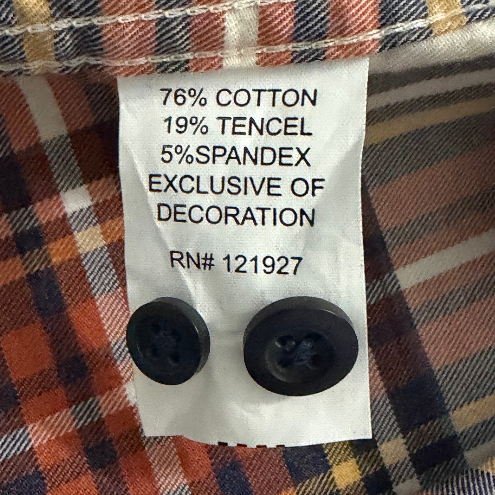 Johnnie-O Knick Performance Men's Medium Flannel Button-Down Shirt Pumpkin