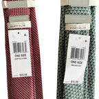 Perry Ellis Portfolio Men's Ties x2 Red Bartolle Mini & Blue Green Mackin Geo