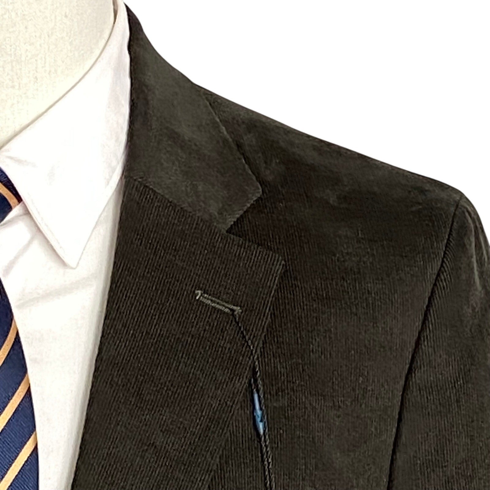 Nautica Sport Coat Men's 42 Long Corduroy Modern Fit Stretch Dark Olive