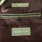 Michael Kors Overcoat Men's 46R Pike Slim Fit Coat Wool Black White Herringbone