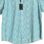 Quieti Shirt Men's XL Short Sleeve Button-Down Beach / Floral Theme Print
