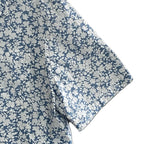Michael Kors Camp Shirt Men's XL Relaxed Fit Blue Chambray White Floral
