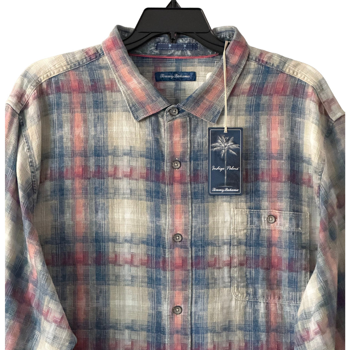 Tommy Bahama Shirt Men's 3XLT Big & Tall Long Slv Palo Alto Plaid Shellrossa