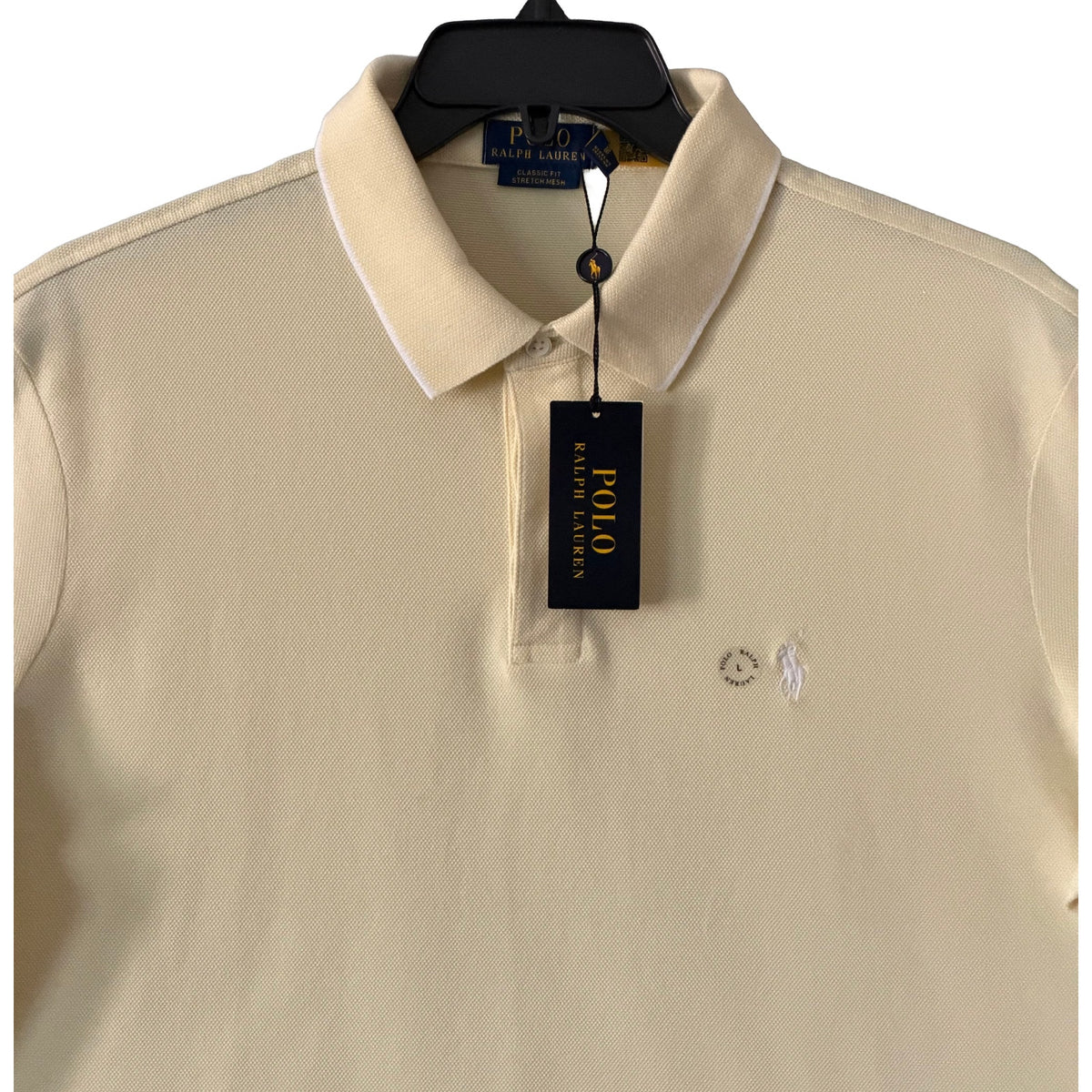 Polo Ralph Lauren Shirt Men's Large Short Sleeve Polo Classic Fit Yellow