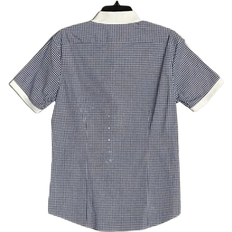 Michael Kors Men's Small Slim Fit Short Sleeve Polo Shirt Blue Gingham