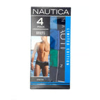 Nautica Men's Large 36-38 Stretch Briefs 4-Pack Blue Green