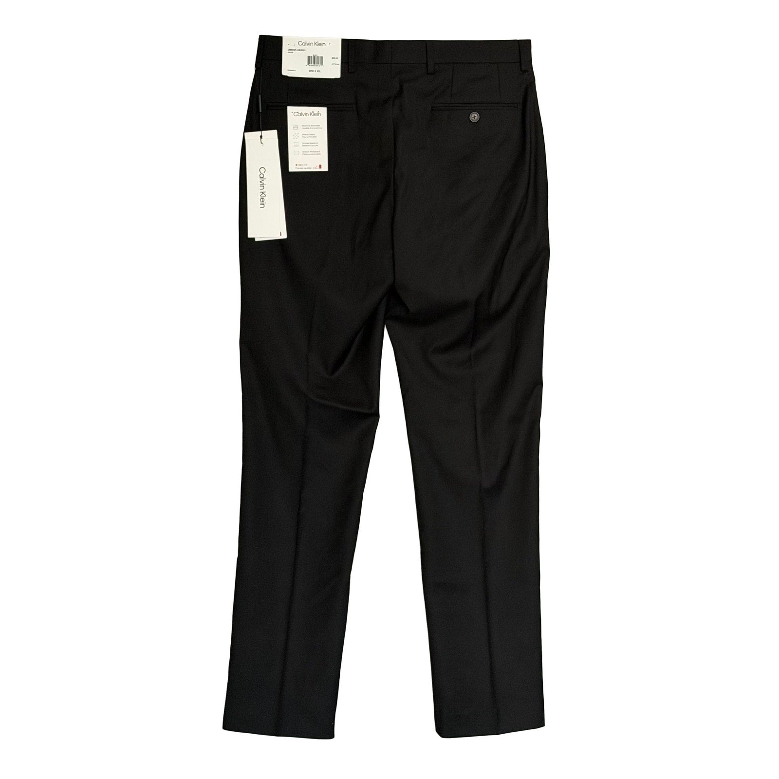 Calvin Klein Dress Pants Men's 32"x32" Jerome Slim Fit Stretch Solid Black