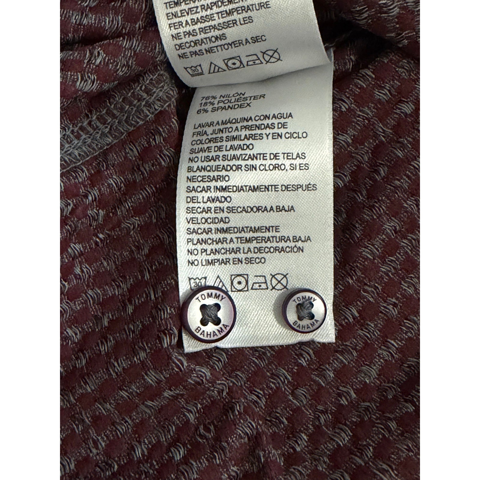 Tommy Bahama Shirt Men's XL "San Sebastian Check" Shirt Pinot Noir