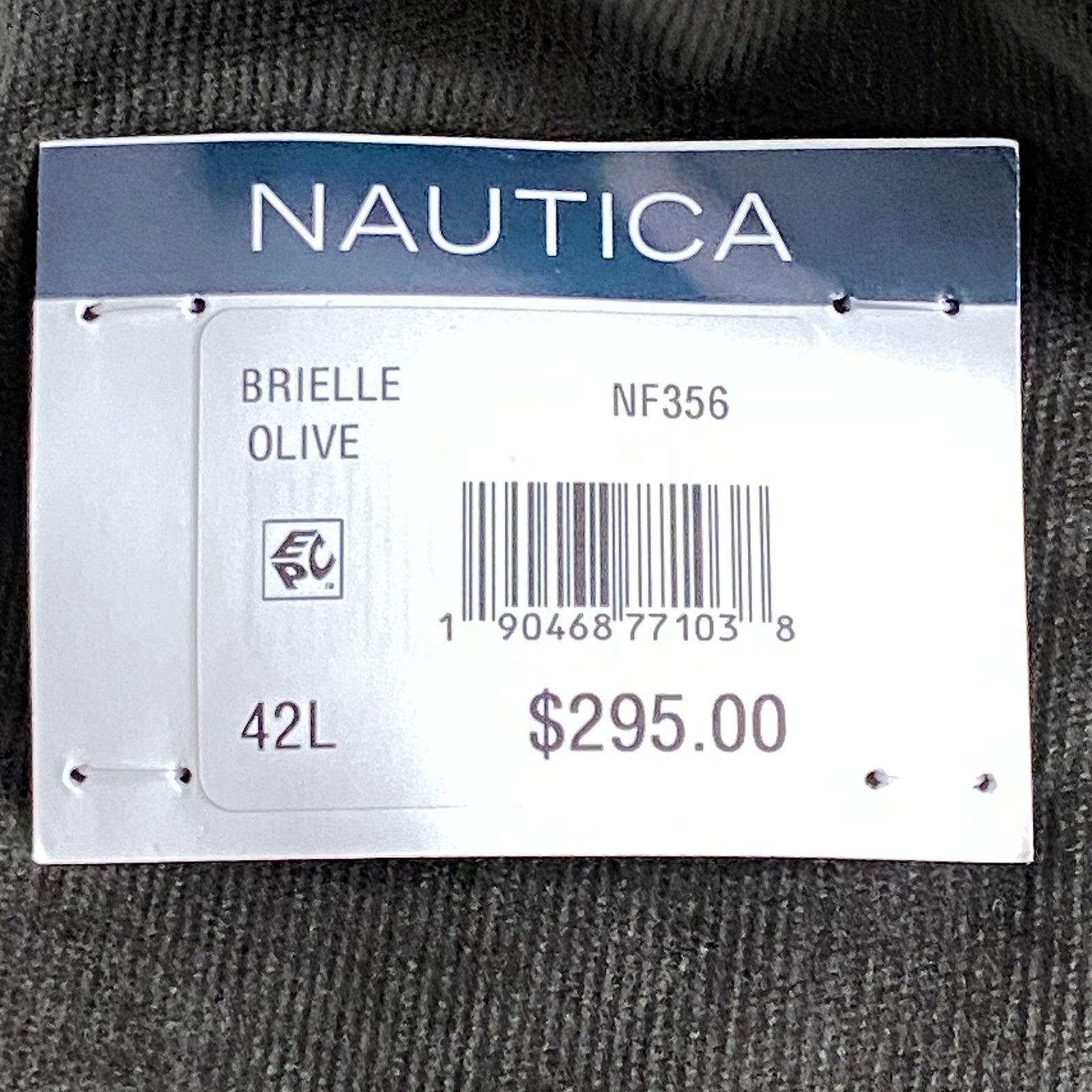 Nautica Sport Coat Men's 42 Long Corduroy Modern Fit Stretch Dark Olive