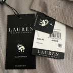 Lauren Ralph Lauren Raincoat Men's 40 Regular Cream Brown Houndstooth