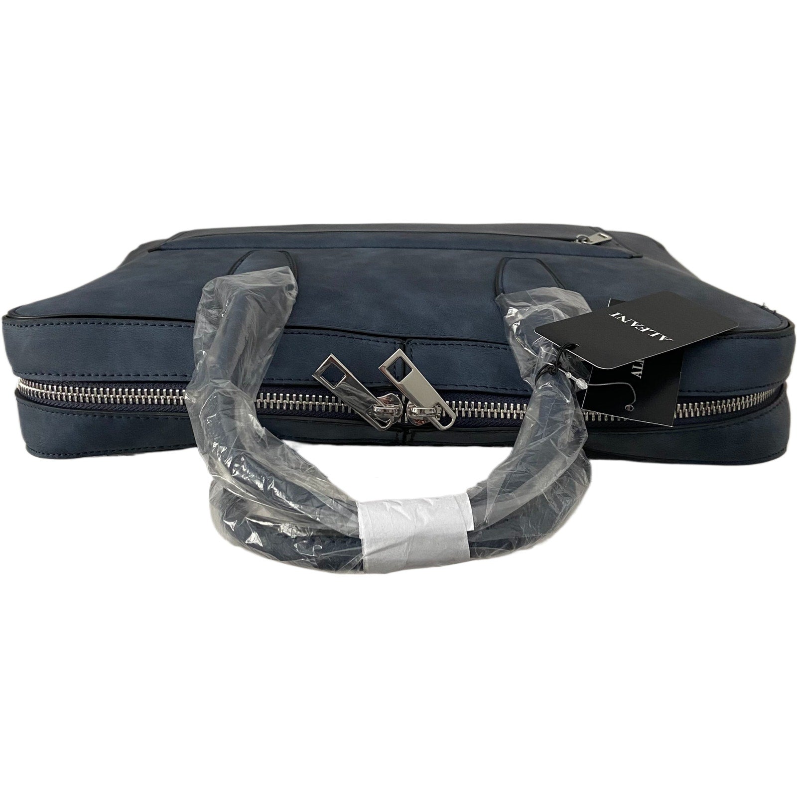 Alfani Messenger Bag Adjustable Cross Body Strap Faux Suede Blue