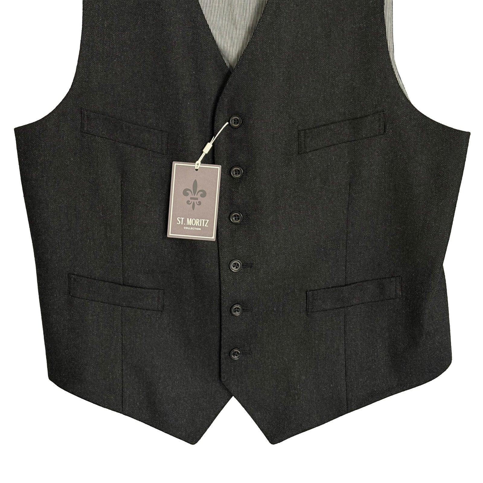 Daniel Cremieux Suit Vest Men's Large Italian Fabric Wool Blend Charcoal