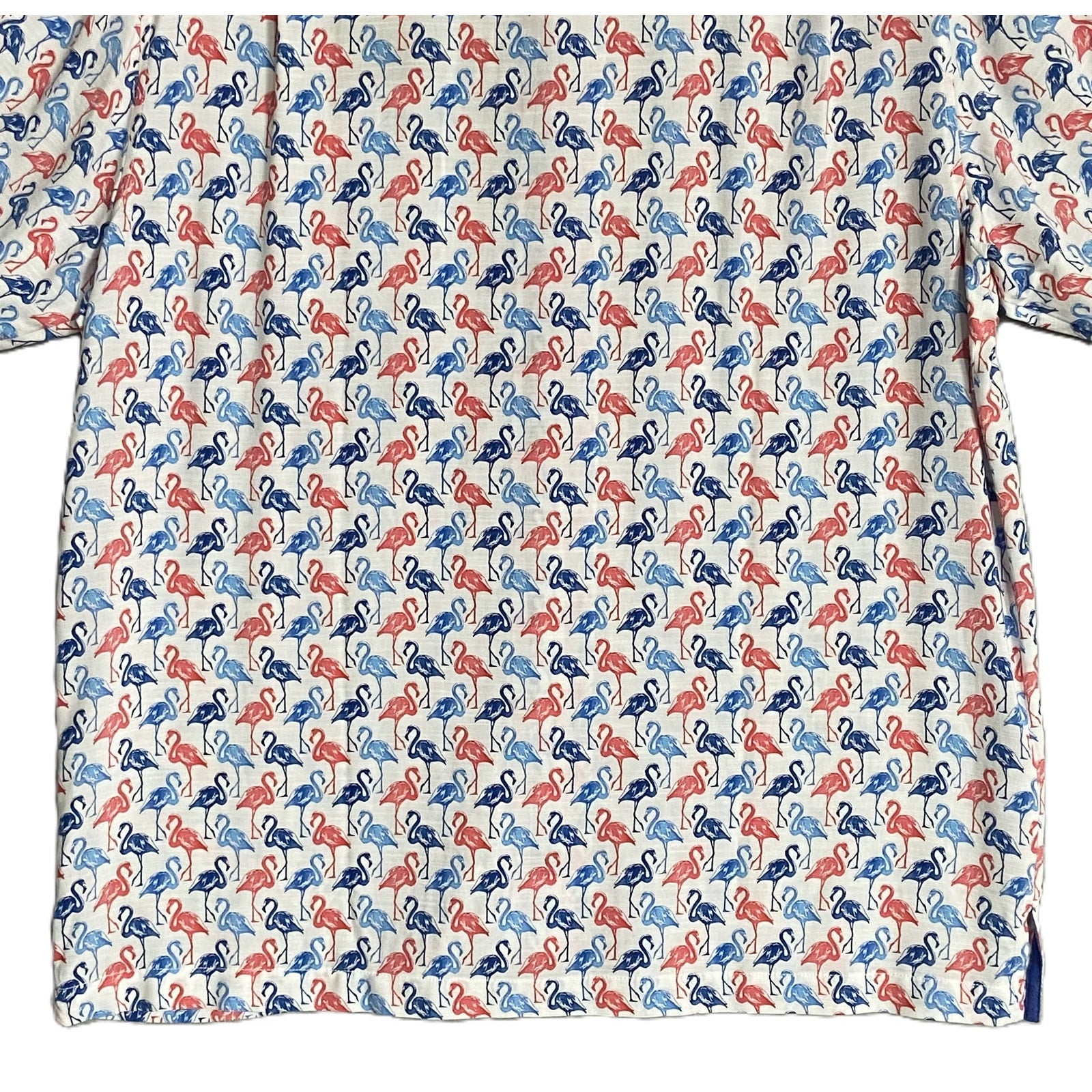 Tommy Bahama Shirt "The Veracruz Cay Flamingo Mingle" Men's Large White