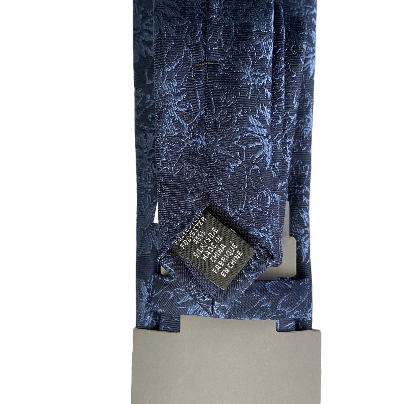 Michael Kors Necktie 3" Navy MK Floral Standard Length Silk Blend
