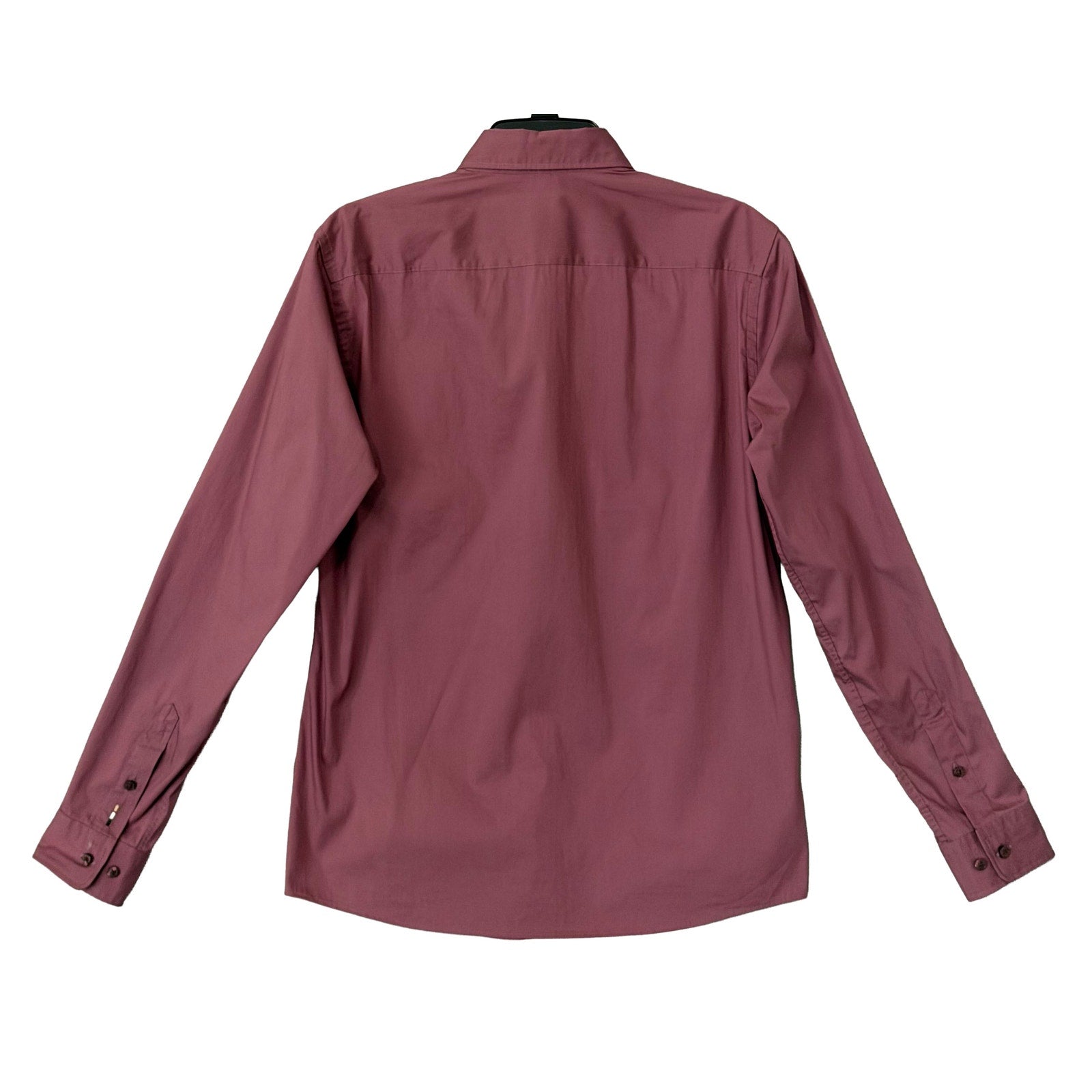 Boss Button-Down Shirt Men's Medium Roan Slim Fit Long Sleeve Wine Plum