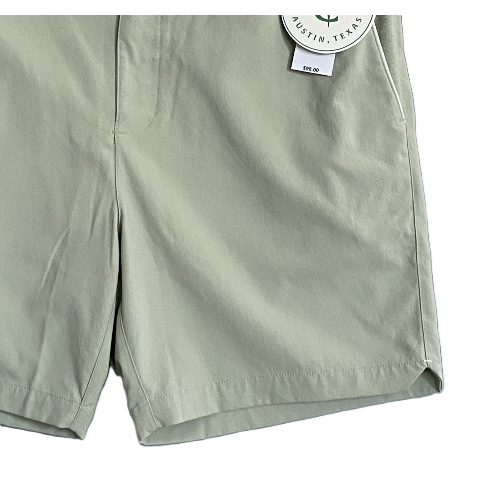 Criquet Shorts Men's Medium Woven Shorts Flat Front Stretch Fabric Sage NEW