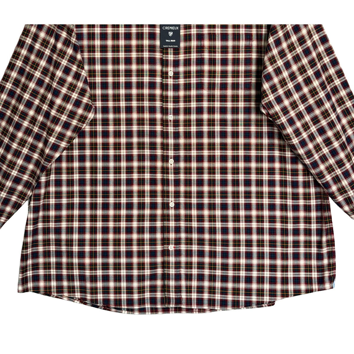 Daniel Cremieux Dress Shirt Men's 2XT Big & Tall Button-Down Stretch Plaid