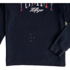 Tommy Hilfiger Tee Men's Medium Long Sleeve Waffle-Knit Crew Neck Navy Blue