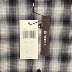 Michael Kors Flannel Shirt Men's XXL Classic Fit Black Grey Plaid Stretch
