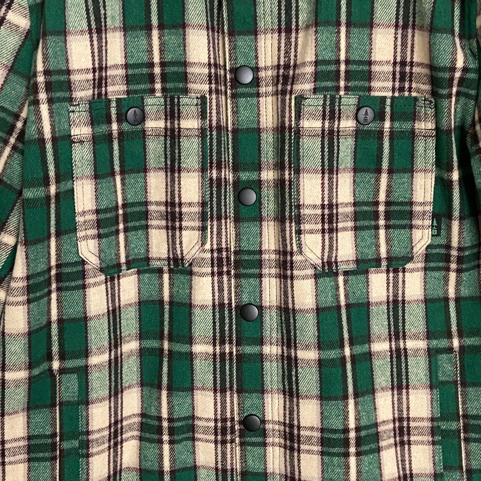 Bass Outdoors Men's Large Sherpa-Lined Jacket Green Plaid